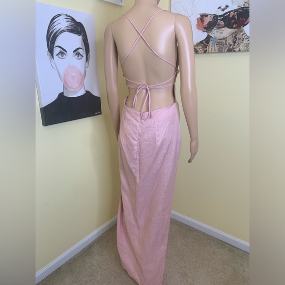💫HP‼️💫 NWT Revolve RUMER THE LABEL “Loulou” Linen Maxi Dress in Prima, Sz Medium - Picture 11 of 11